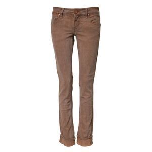 Acht Brown Cotton Slim Fit Denim Low Waist Women's Jeans